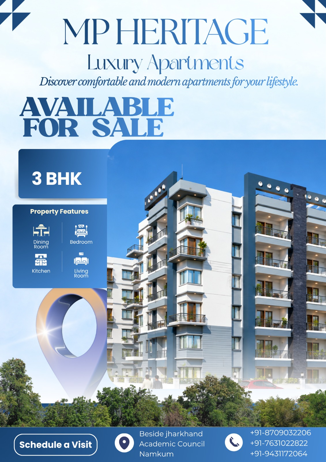 3 BHK Flat / Apartment for Sale in Namkum, Ranchi