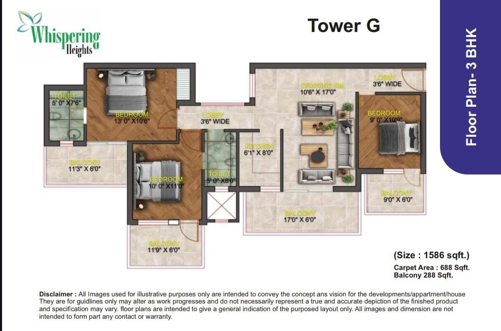 Property Image — 2 BHK Flat for Sale in RPS City, Faridabad