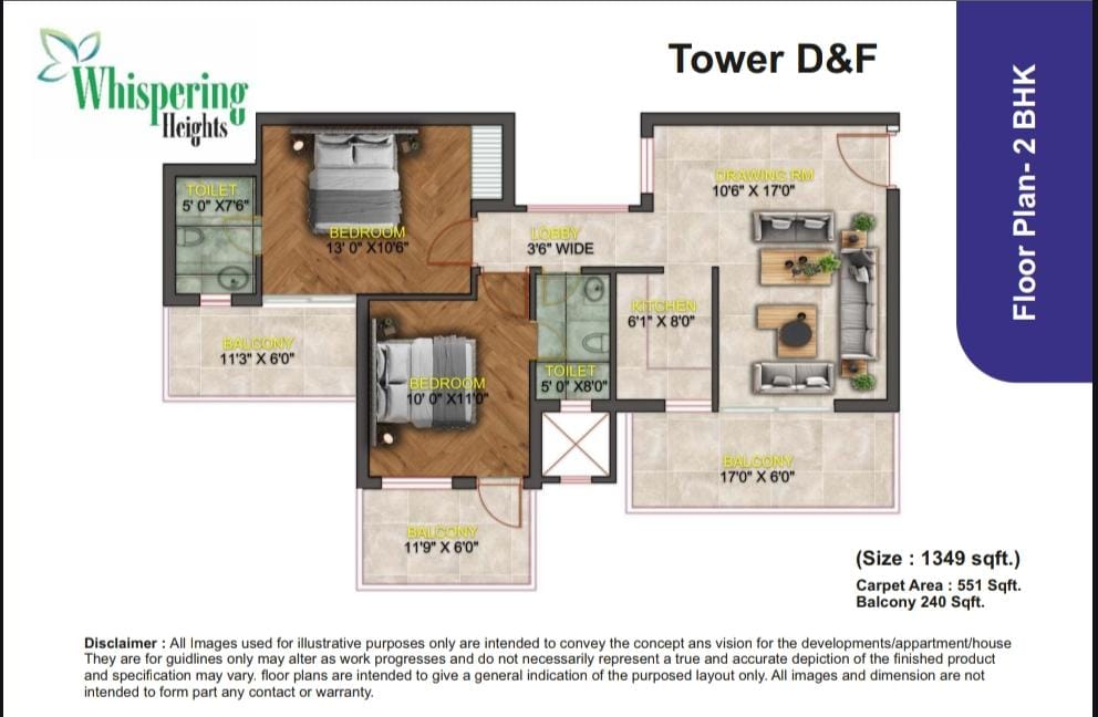 Property Image — 2 BHK Flat for Sale in RPS City, Faridabad