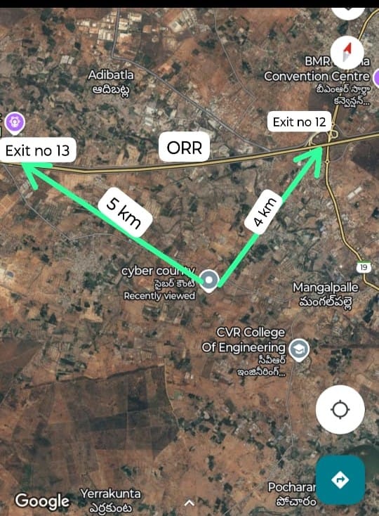 Location Map — Plot for Sale in Adibatla, Telangana