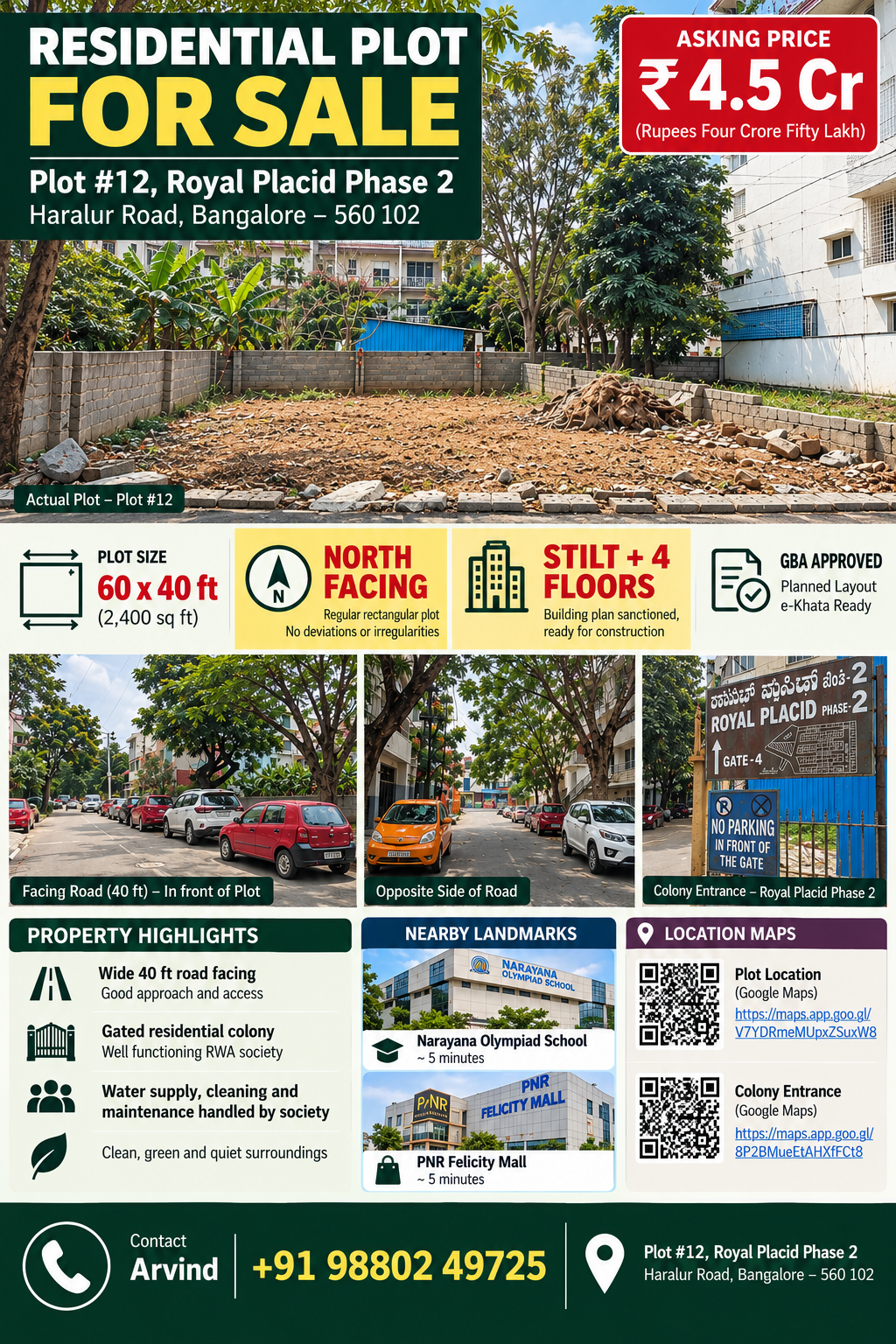 Property Image — Plot for Sale in Haralur Main Road, Haralur