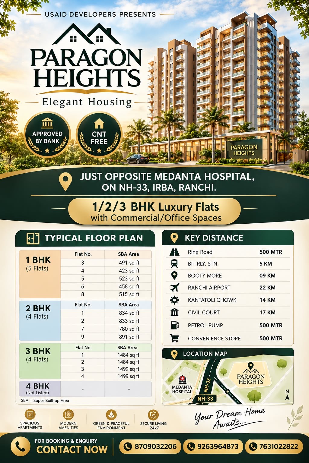 3 BHK Flat / Apartment for Sale in Irba, Jharkhand